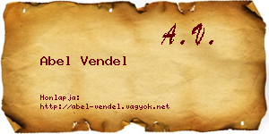 Abel Vendel névjegykártya